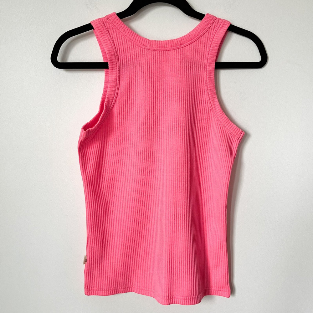 NWT Araminta James The Everyday Tank Watermelon Pink Waffle Knit Women XS Beach - Picture 4 of 9